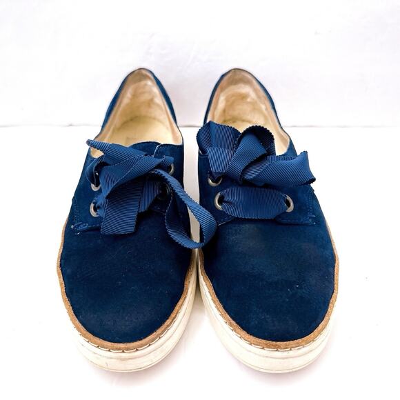 UGG Carilyn Suede Flats Women’s Size 7 Leather Blue Slip On Laces Sneaker Shoes - Picture 11 of 11